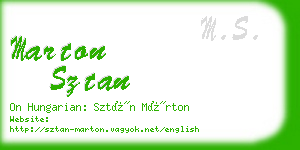 marton sztan business card